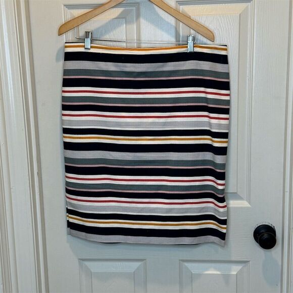 LOFT Dresses & Skirts - LOFT Women's Striped Pencil Skirt Size 16 Multicolor Knee Length